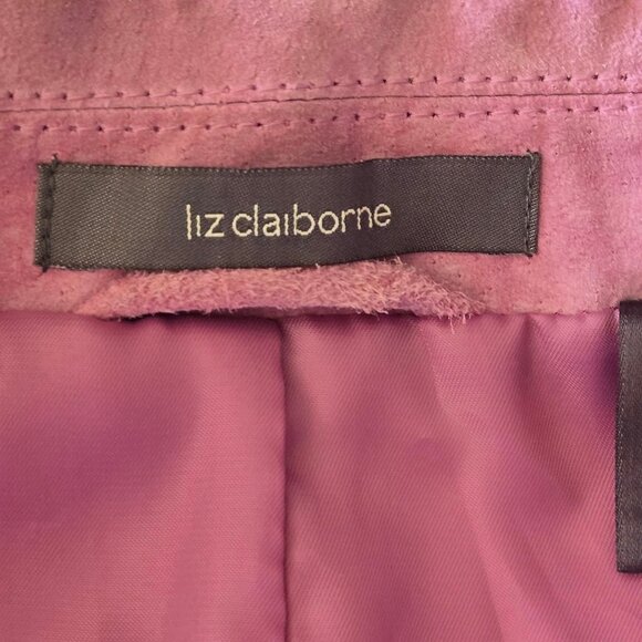 Size 12 Liz Claiborne Rose Color Button Front Sued Jacket/Blazer - Picture 7 of 10